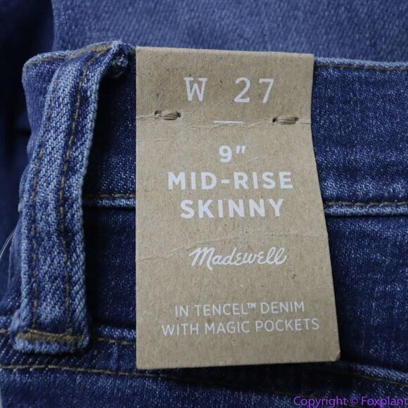 NEW Madewell 9" Mid-Rise Skinny Jeans in Orland Wash: TENCEL™ Denim‎ 27 - Picture 13 of 15